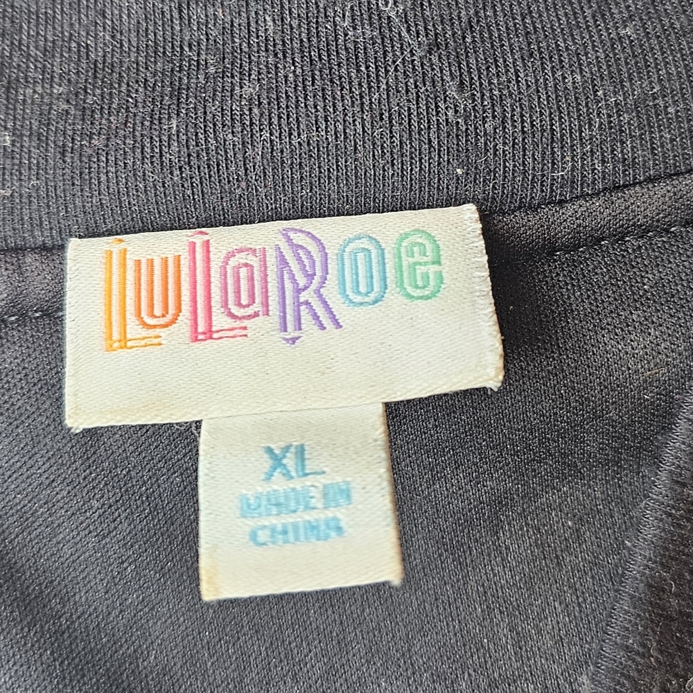 LULAROE ELEGANT STEVIE BOMBER JACKET size XL Rainbow Sequins Zipper Pocket - Picture 7 of 10